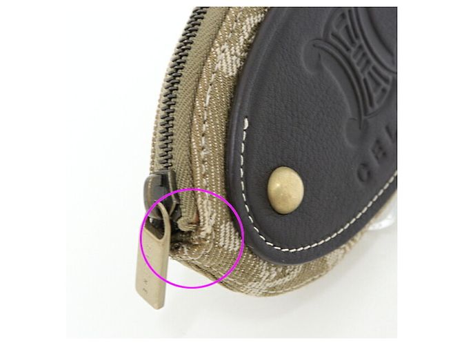 Céline Celine Macadam Monedero Llavero Beige Caqui - vista 4