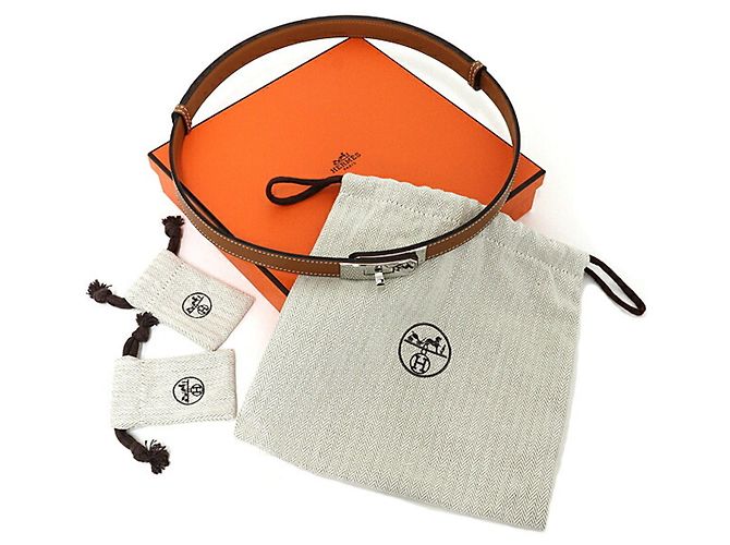 Hermès Hermes Kelly Gürtel aus Epsom-Leder Braun Golden - Ansicht 2