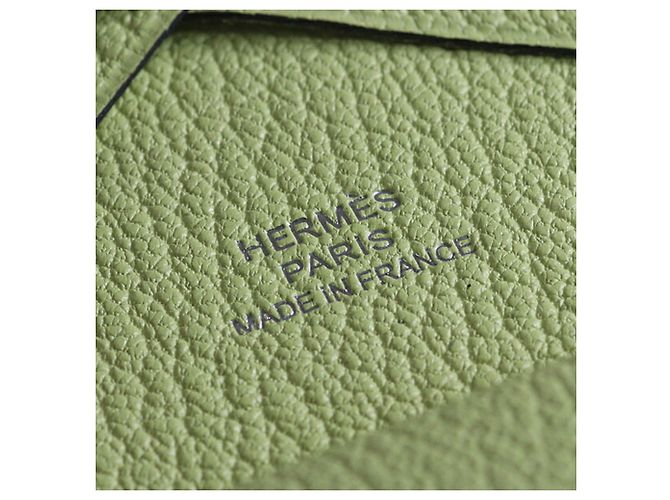 Hermès Tarjetero Hermes Calvi Duo en piel Chevre amarilla Amarillo - vista 5