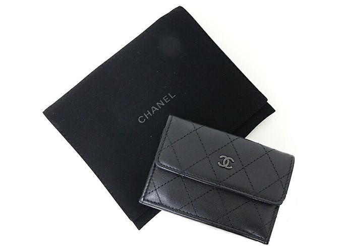 Portafoglio compatto tri-fold Chanel Nero - vista 2