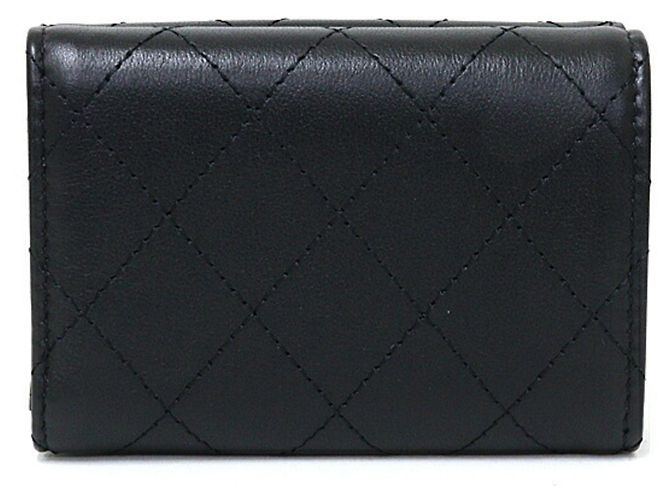 Portafoglio compatto tri-fold Chanel Nero - vista 3