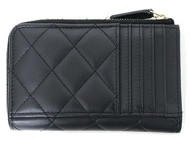 Chanel Black Leather Zip Card Case - view 3