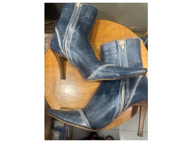 Autre Marque Botines de cuero azul Antonio Eboli - vista 2