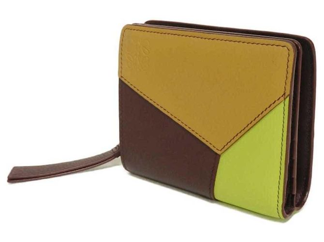 Cartera compacta con cremallera Loewe Puzzle Castaño Verde - vista 2