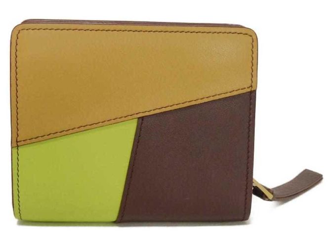 Cartera compacta con cremallera Loewe Puzzle Castaño Verde - vista 3