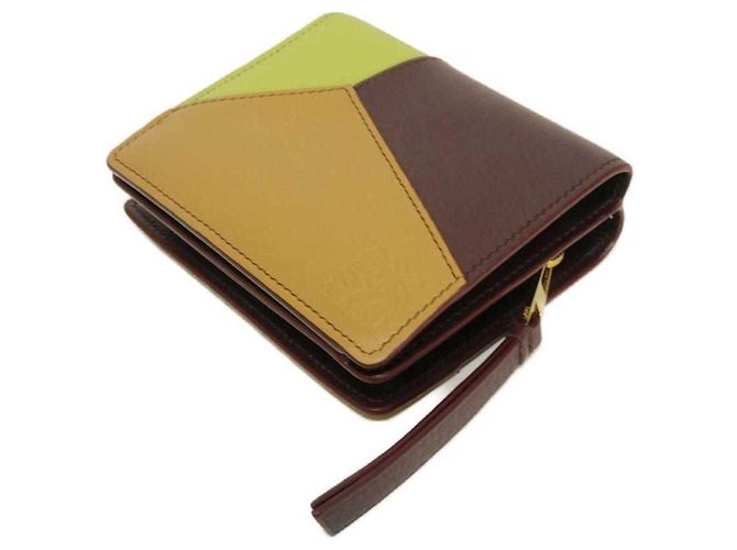 Cartera compacta con cremallera Loewe Puzzle Castaño Verde - vista 4