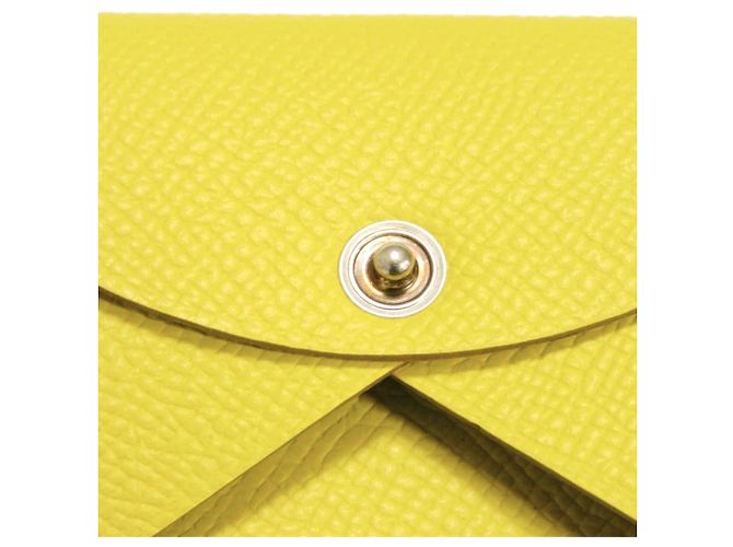 Hermès Tarjetero Hermes Calvi en Yellow Amarillo - vista 10