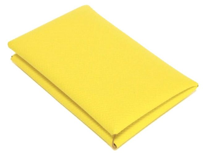 Hermès Tarjetero Hermes Calvi en Yellow Amarillo - vista 4
