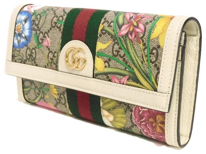 Cartera Continental Gucci Ophidia GG Flora Blanco - vista 2