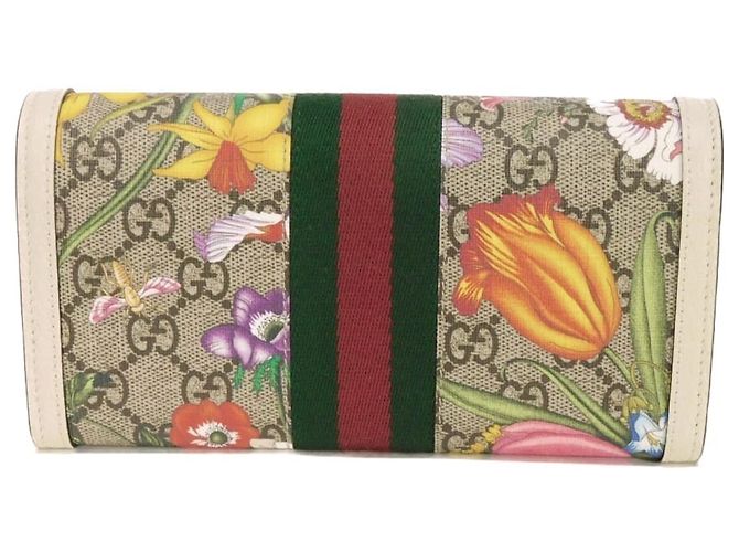 Cartera Continental Gucci Ophidia GG Flora Blanco - vista 3