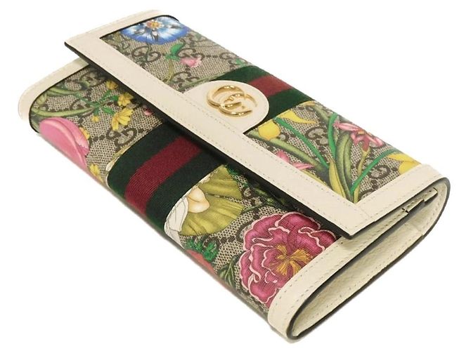 Cartera Continental Gucci Ophidia GG Flora Blanco - vista 4