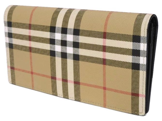 Burberry Vintage Check Continental Wallet Black Beige - view 2
