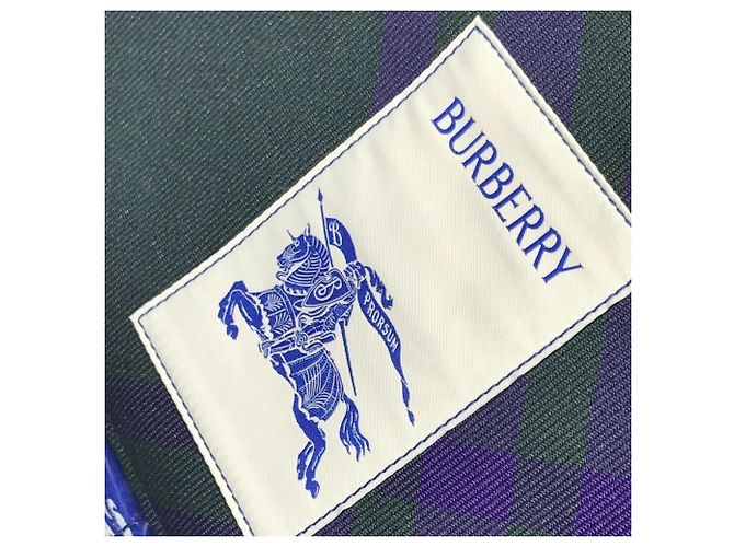 Borsa Tote a spalla Burberry logo EKD Blu Giallo - vista 10