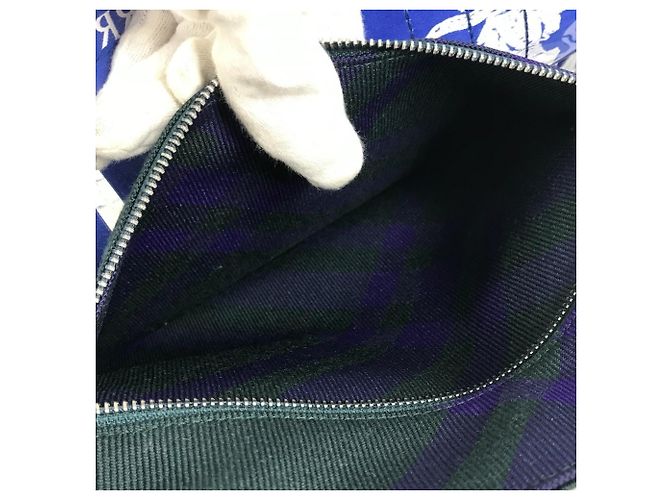 Borsa Tote a spalla Burberry logo EKD Blu Giallo - vista 11