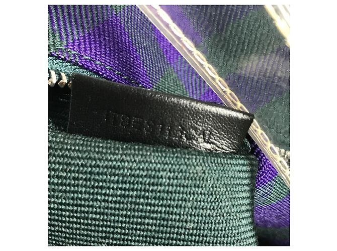 Borsa Tote a spalla Burberry logo EKD Blu Giallo - vista 13