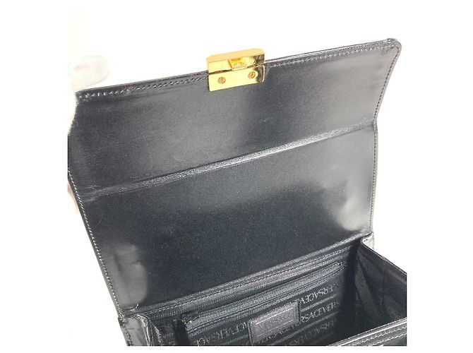 Versace Vintage Sunburst Logo Vanity Bag Schwarz - Ansicht 11