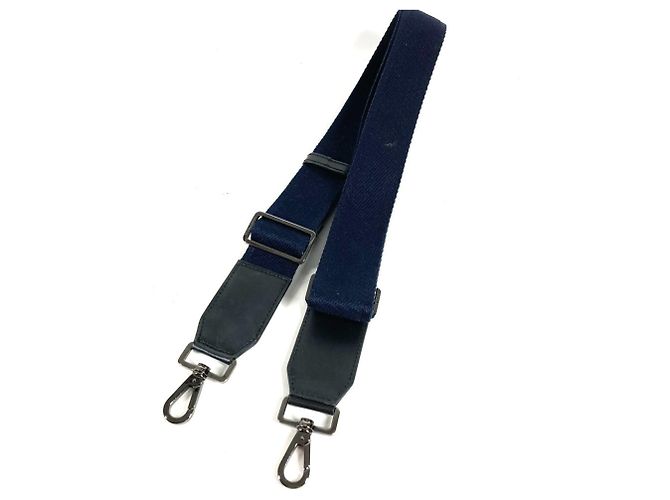 Borsa Shopping Dolce & Gabbana in pelle e tela Nero Blu - vista 16