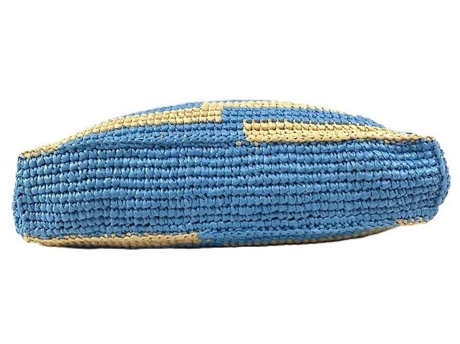 Jimmy Choo gestreifter Strandbeutel mit Logo Pink Blau Beige - Ansicht 5