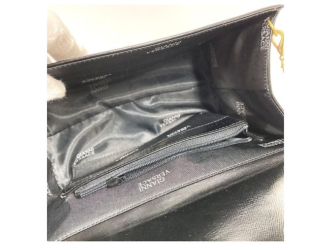 Versace Vintage Vanity Bag mit Sunburst-Logo Schwarz - Ansicht 10