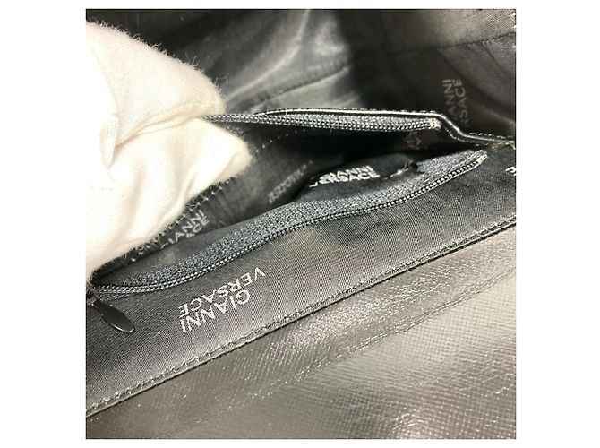Versace Vintage Vanity Bag mit Sunburst-Logo Schwarz - Ansicht 12
