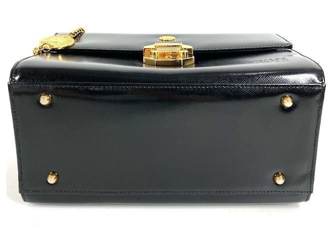 Versace Vintage Vanity Bag mit Sunburst-Logo Schwarz - Ansicht 3