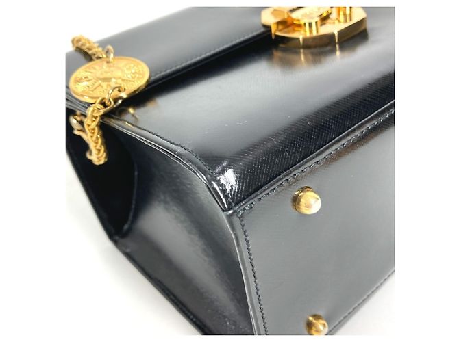 Versace Vintage Vanity Bag mit Sunburst-Logo Schwarz - Ansicht 7