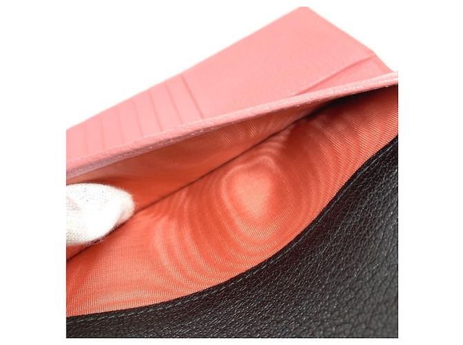 Miu Miu Madras Logo Bicolor Flap Long Wallet Schwarz Pink - Ansicht 13