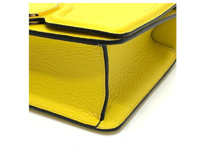 Borsa a tracolla con patta Valentino Yellow Logo Giallo - vista 6
