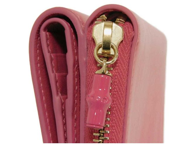 Cartera bi-fold Gucci en Bamboo Rosa - vista 14