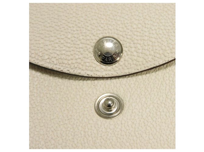 Hermès Portamonete Hermes Calvi Duo Bianco Crudo - vista 10