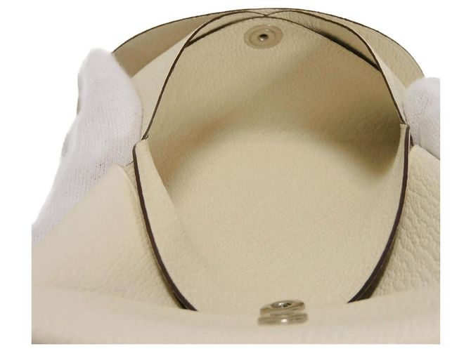 Hermès Portamonete Hermes Calvi Duo Bianco Crudo - vista 12