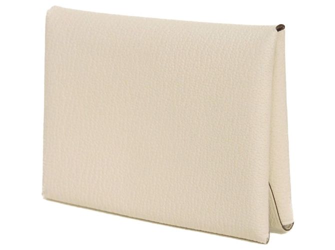 Hermès Portamonete Hermes Calvi Duo Bianco Crudo - vista 2