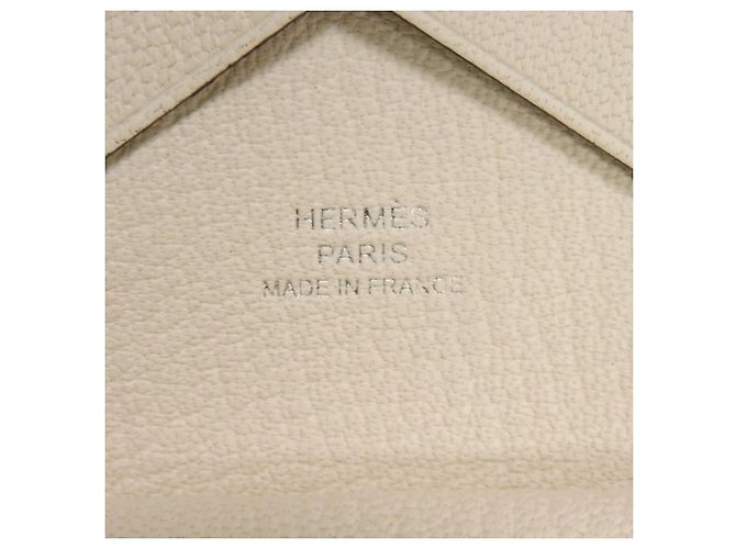 Hermès Portamonete Hermes Calvi Duo Bianco Crudo - vista 6