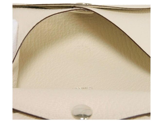 Hermès Portamonete Hermes Calvi Duo Bianco Crudo - vista 7