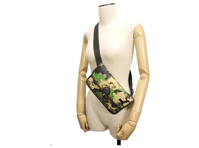 Borsa a tracolla Gucci GG Monogram Camouflage Beige - vista 2