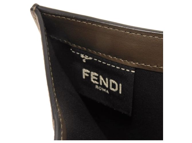Portafoglio bi-fold Fendi Zucca nero e marrone - vista 10