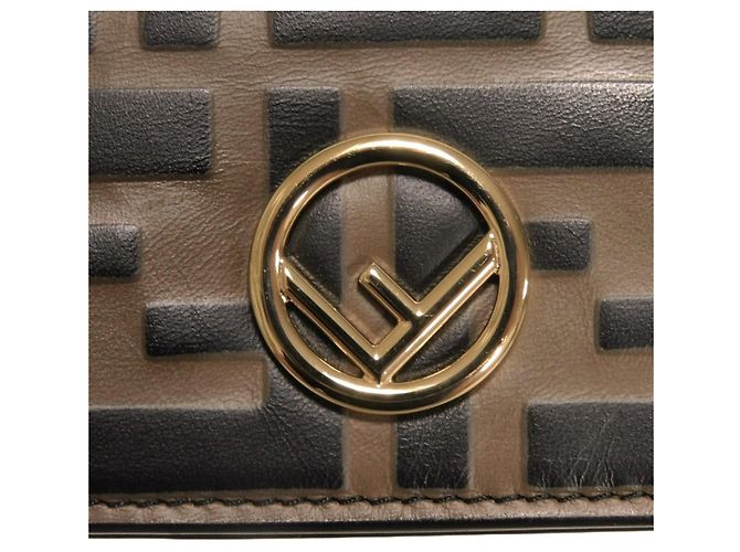 Portafoglio bi-fold Fendi Zucca nero e marrone - vista 15