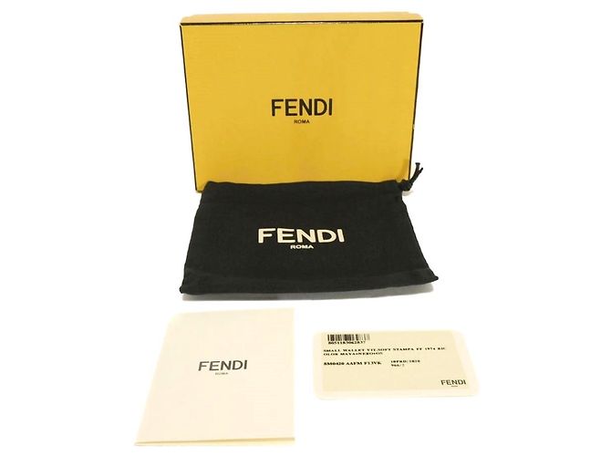 Portafoglio bi-fold Fendi Zucca nero e marrone - vista 18