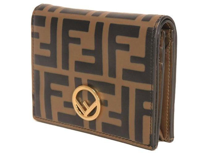 Portafoglio bi-fold Fendi Zucca nero e marrone - vista 2