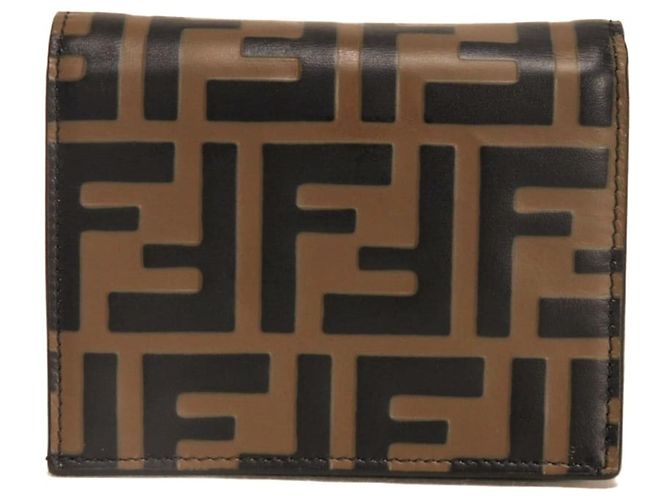 Portafoglio bi-fold Fendi Zucca nero e marrone - vista 3