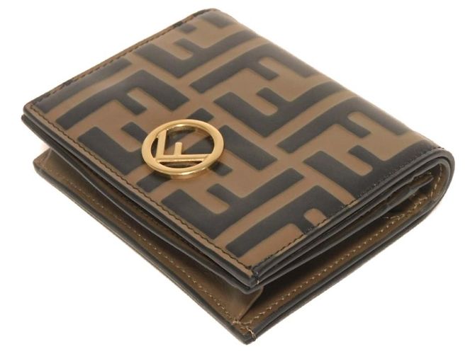 Portafoglio bi-fold Fendi Zucca nero e marrone - vista 4