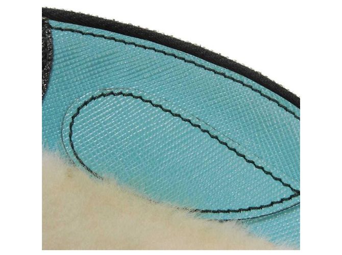 Monedero Prada Saffiano con cadena y pingüino Azul - vista 13