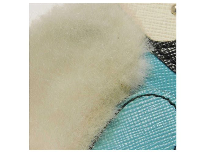 Monedero Prada Saffiano con cadena y pingüino Azul - vista 14