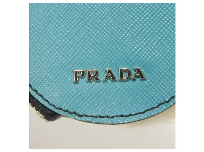 Monedero Prada Saffiano con cadena y pingüino Azul - vista 17