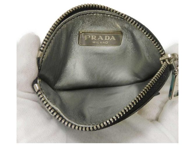 Monedero Prada Saffiano con cadena y pingüino Azul - vista 6