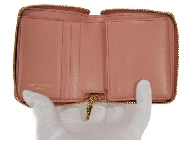 Cartera compacta Yves Saint Laurent Cassandra Rosa Beige - vista 5