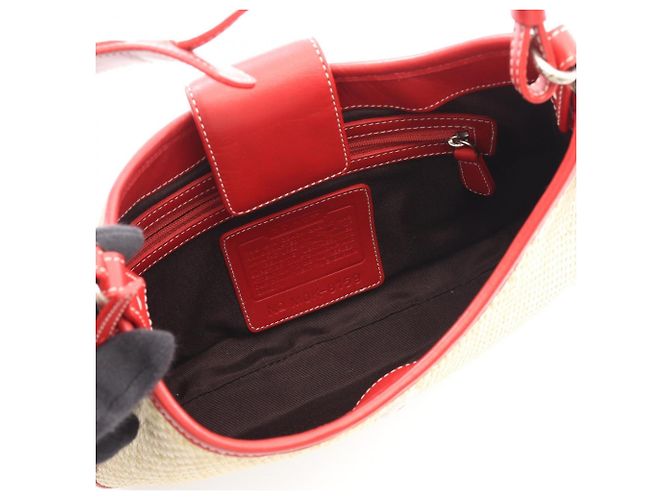 Bolsa de Ombro Coach Bege e Vermelha Vermelho - vista 3