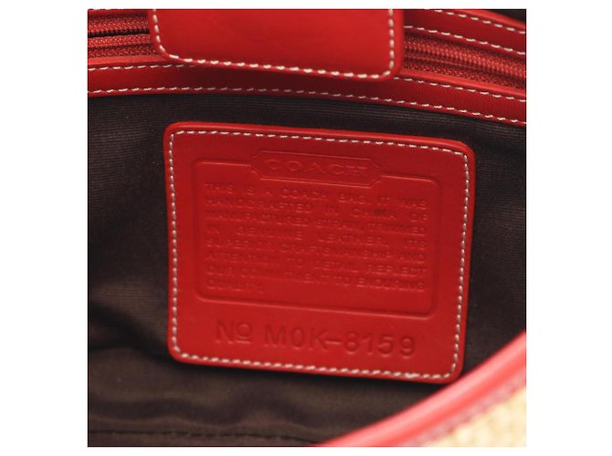 Bolsa de Ombro Coach Bege e Vermelha Vermelho - vista 4