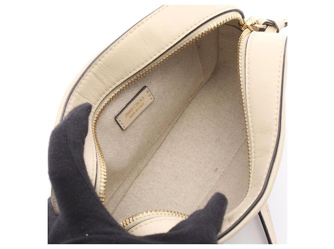 Borsa a tracolla Camera in pelle beige Jimmy Choo - vista 3