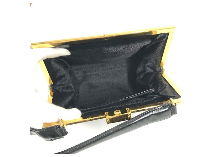 Versace Vintage Sunburst Logo Handtasche Schwarz - Ansicht 12